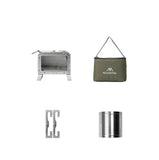 NNEOBA Portable Wood Firewood Square Stove Silver