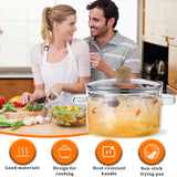 NNEOBA 1.6L Borosilicate Glass Saucepan with Lid Clear Heat-Resistant Pot