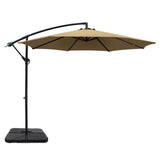 NNEDSZ 3m Umbrella w/Base Outdoor Cantilever Beach Garden Patio Parasol Beige