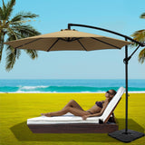 NNEDSZ 3m Umbrella w/Base Outdoor Cantilever Beach Garden Patio Parasol Beige