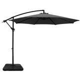 NNEDSZ 3m Umbrella w/Base Outdoor Cantilever Beach Garden Patio Parasol Charcoal