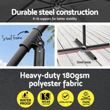 NNEDSZ 3m Umbrella w/Base Outdoor Cantilever Beach Garden Patio Parasol Charcoal