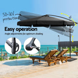 NNEDSZ 3m Outdoor Umbrella w/Base Cantilever Garden Beach Patio Black
