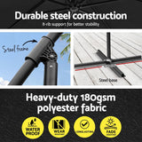 NNEDSZ 3m Outdoor Umbrella w/Base Cantilever Garden Beach Patio Black