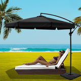 NNEDSZ 3m Outdoor Umbrella w/Base Cantilever Garden Beach Patio Black