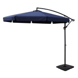 NNEDSZ 3m Outdoor Umbrella w/Base Cantilever Garden Beach Patio Navy