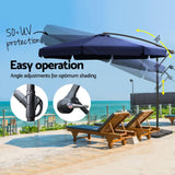 NNEDSZ 3m Outdoor Umbrella w/Base Cantilever Garden Beach Patio Navy