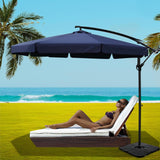 NNEDSZ 3m Outdoor Umbrella w/Base Cantilever Garden Beach Patio Navy