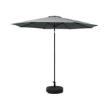 NNEDSZ 2.7m Outdoor Umbrella w/Base Pole Stand Garden Sun Charcoal