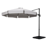 NNEDSZ 3m Outdoor Umbrella w/Base Cantilever Beach Roma 360 Degree Tilt Grey