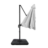 NNEDSZ 3m Outdoor Umbrella w/Base Cantilever Beach Roma 360 Degree Tilt Grey