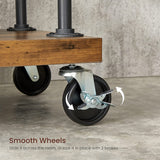 NNEDSZ Clothing Garment Rack on Wheels with 5-Tier, Industrial Pipe Style, Rustic Brown