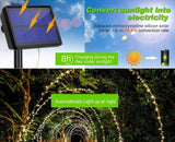 NNEDSZ 20m 200 LED Solar Powered Outdoor Lights with 8 Lighting Modes and Waterproof for Home,Garden and Decoration