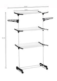 NNEDSZ CARLA HOME Folding 3 Tier Clothes Laundry Drying Rack with Stainless Steel Tubes for Indoor & Outdoor Home