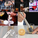 NNEDSZ Cocktail Shaker Set Bartender Kit with Bamboo frame and 12 Pieces Stainless Steel Bar Tool Set