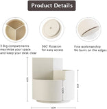NNEDSZ 360 degree rotating multi-functional pen holder with 3 separate layer for office desk organiser (Grey)