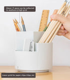 NNEDSZ 360 degree rotating multi-functional pen holder with 3 separate layer for office desk organiser (Grey)