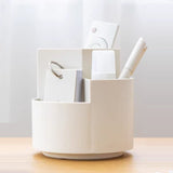 NNEDSZ 360 degree rotating multi-functional pen holder with 3 separate layer for office desk organiser (Grey)