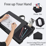 NNEDSZ Portable Laptop Desk with Device Ledge, Mouse Pad and Phone Holder for Home Office (Black, 40cm)