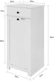 NNEDSZ White Bathroom Cabinet with Laundry Basket and Drawer