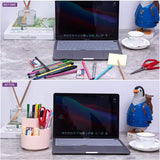 NNEDSZ 360 degree rotating multi-functional pen holder with 3 separate layer for office desk organiser (Pink)
