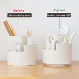 NNEDSZ 360 degree rotating multi-functional pen holder with 3 separate layer for office desk organiser (Pink)