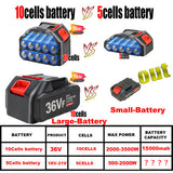 NNEDSZ 36VF BRUSHLESS HEAVY DUTY CORDLESS DRILL IMPACT DRIVER KIT HAMMER +2 BATTERY Box