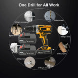 NNEDSZ 36VF BRUSHLESS HEAVY DUTY CORDLESS DRILL IMPACT DRIVER KIT HAMMER +2 BATTERY Box