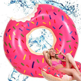 NNEDSZ 2pcs Pink Inflatable Giant Donut Raft Swim Ring Float Swimming Pool Beach Lounge Pink Coff 90CM