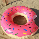 NNEDSZ 2pcs Pink Inflatable Giant Donut Raft Swim Ring Float Swimming Pool Beach Lounge Pink Coff 90CM