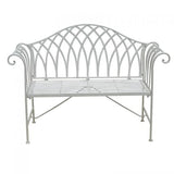 NNEDSZ White Lavinia Iron Outdoor Bench