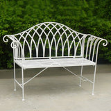 NNEDSZ White Lavinia Iron Outdoor Bench