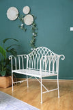 NNEDSZ White Lavinia Iron Outdoor Bench