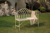 NNEDSZ White Lavinia Iron Outdoor Bench