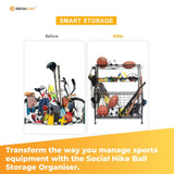 NNEDSZ Social Hike Storage Organiser Trolley on Wheels - Garage Sports Equipment Basket