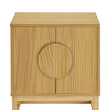 NNEDSZ Sarantino Luca Bedside Table Split Door Night Stand - Natural