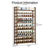 NNEDSZ 8 Tier Tower Bamboo Wooden Shoe Rack Corner Shelf Stand Storage Organizer
