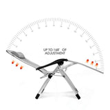 NNEDSZ Kingsize Outdoor Folding Reclining Garden Beach Chair Sun Lounger Deck Recliner Silver Color