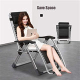 NNEDSZ Kingsize Outdoor Folding Reclining Garden Beach Chair Sun Lounger Deck Recliner Silver Color