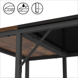 NNEDSZ Computer Table Desk Book Storage Student Study Home Office Workstation Vintage Oak Finish