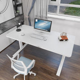 NNEDSZ 120cm Standing Desk Height Adjustable Sit Grey Stand Motorised Single Motor Frame Birch Top