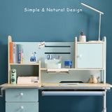 NNEDSZ Height Adjustable Children Kids Ergonomic Study Desk Chair Set 120cm Blue AU