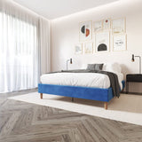 NNEDSZ Velvet Blue Bed Frame – Double