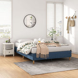 NNEDSZ Metal Bed Frame Mattress Foundation Blue – Double