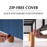 NNEDSZ Metal Bed Frame Mattress Foundation Blue – King