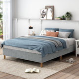 NNEDSZ Metal Bedframe Mattress Foundation (Light Grey) – Double