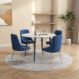 NNEDSZ Round MDF Marbling Dining Table