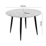 NNEDSZ Round MDF Marbling Dining Table
