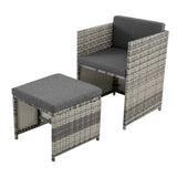 NNEDSZ Bali 11 Piece Outdoor Dining Set-Grey