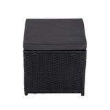NNEDSZ Ella 8-Seater Modular Outdoor Garden Lounge and Dining Set with Table and Stools in Black